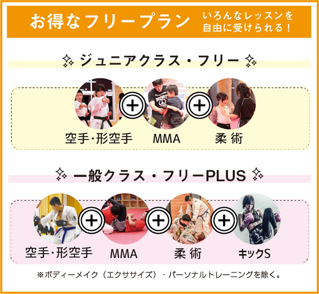 フリー PLUS料金とは?いろんなレッスンを自由に受けられる!お得なフリープラン